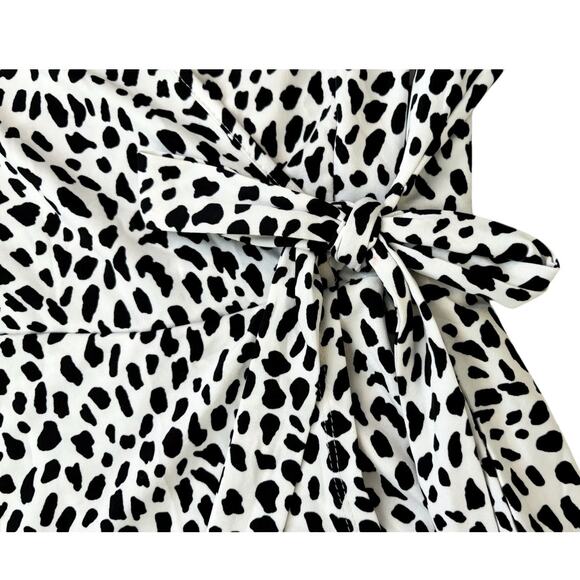 Perseption Concept Black/White Spotted Sheer Sleeve Blouse Womens Size L - Picture 5 of 8